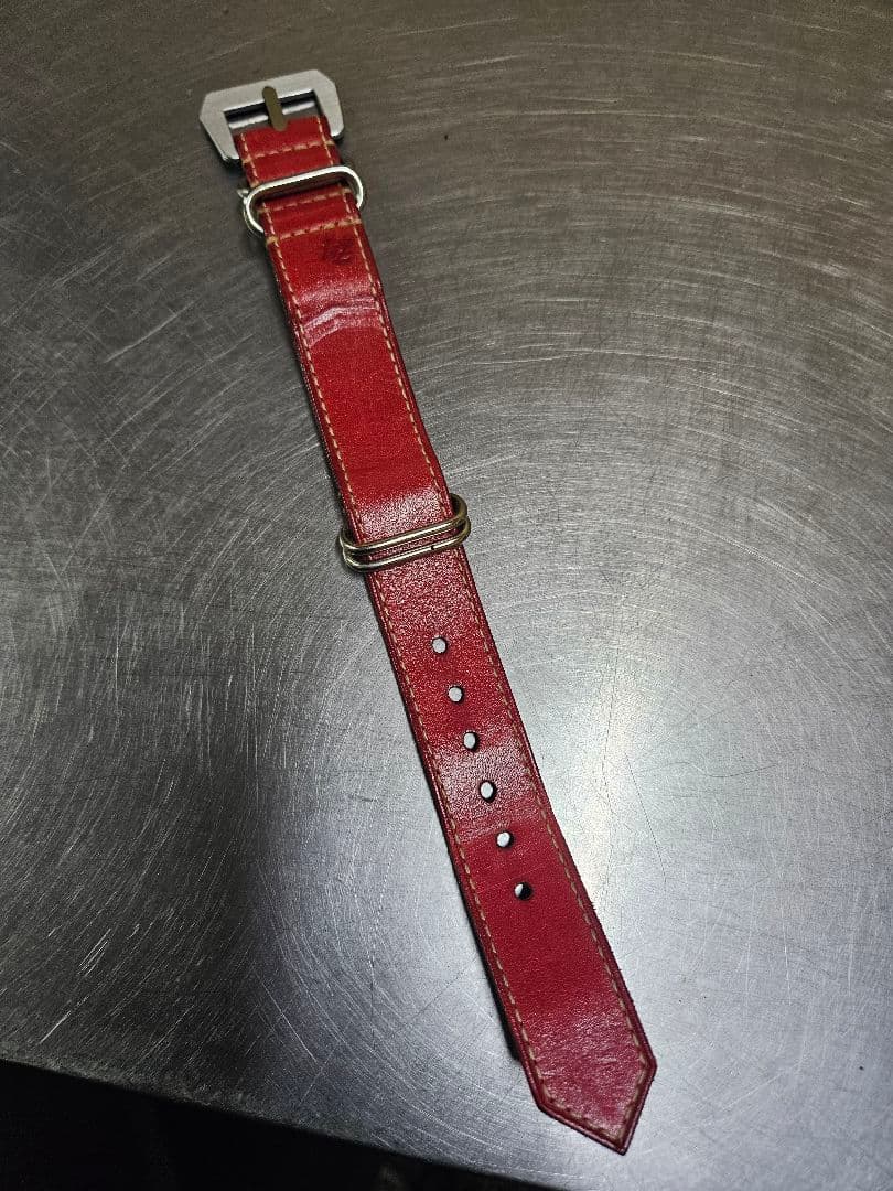 松下庵　M74 NATO　レザー ベルト 赤 26㎜