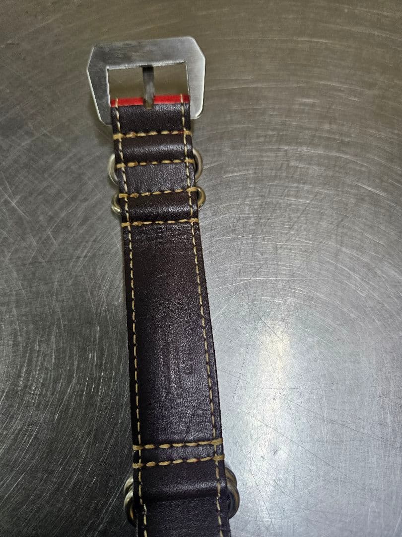 松下庵　M74 NATO　レザー ベルト 赤 26㎜