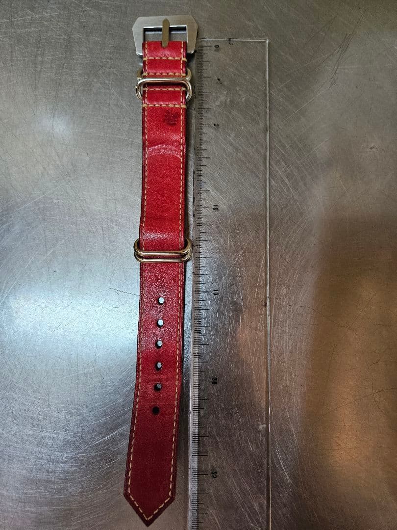 松下庵　M74 NATO　レザー ベルト 赤 26㎜