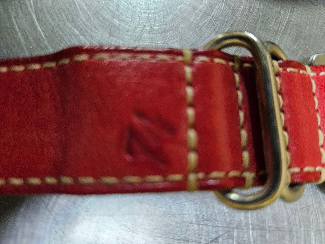 松下庵　M74 NATO　レザー ベルト 赤 26㎜