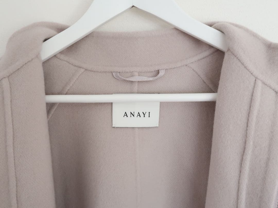 ANAYI 23AWシャルムビーバーミドルケープコート　ベージュ38