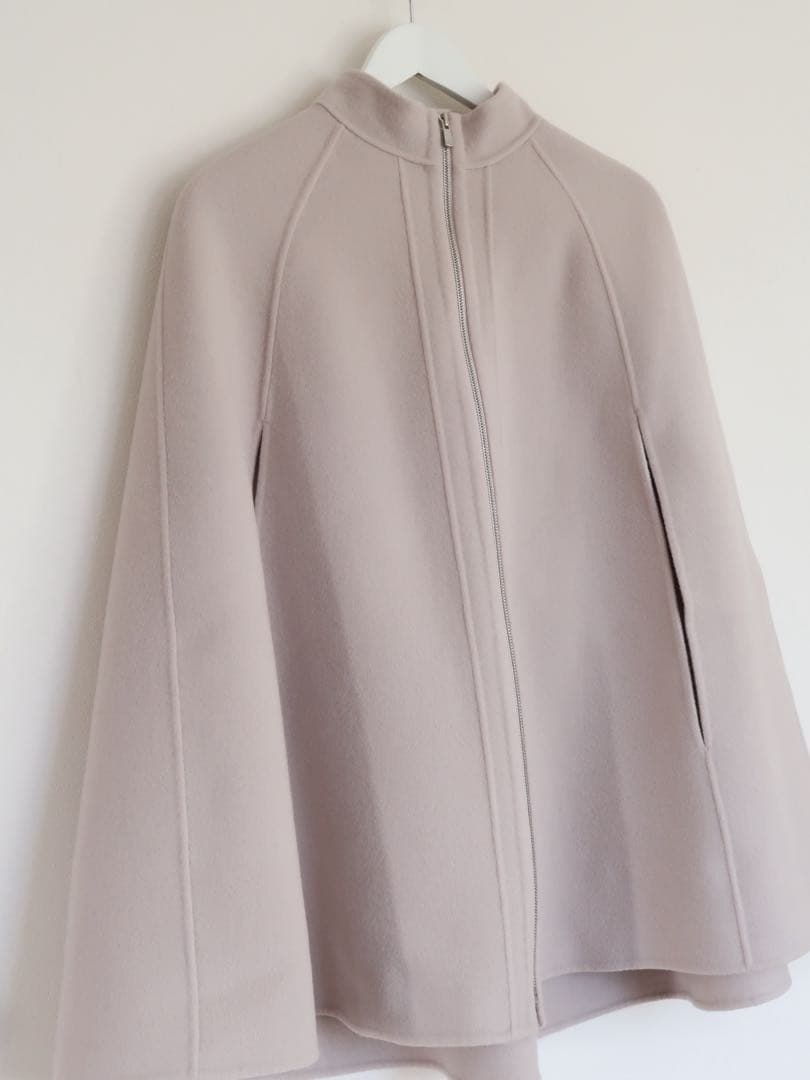 ANAYI 23AWシャルムビーバーミドルケープコート　ベージュ38