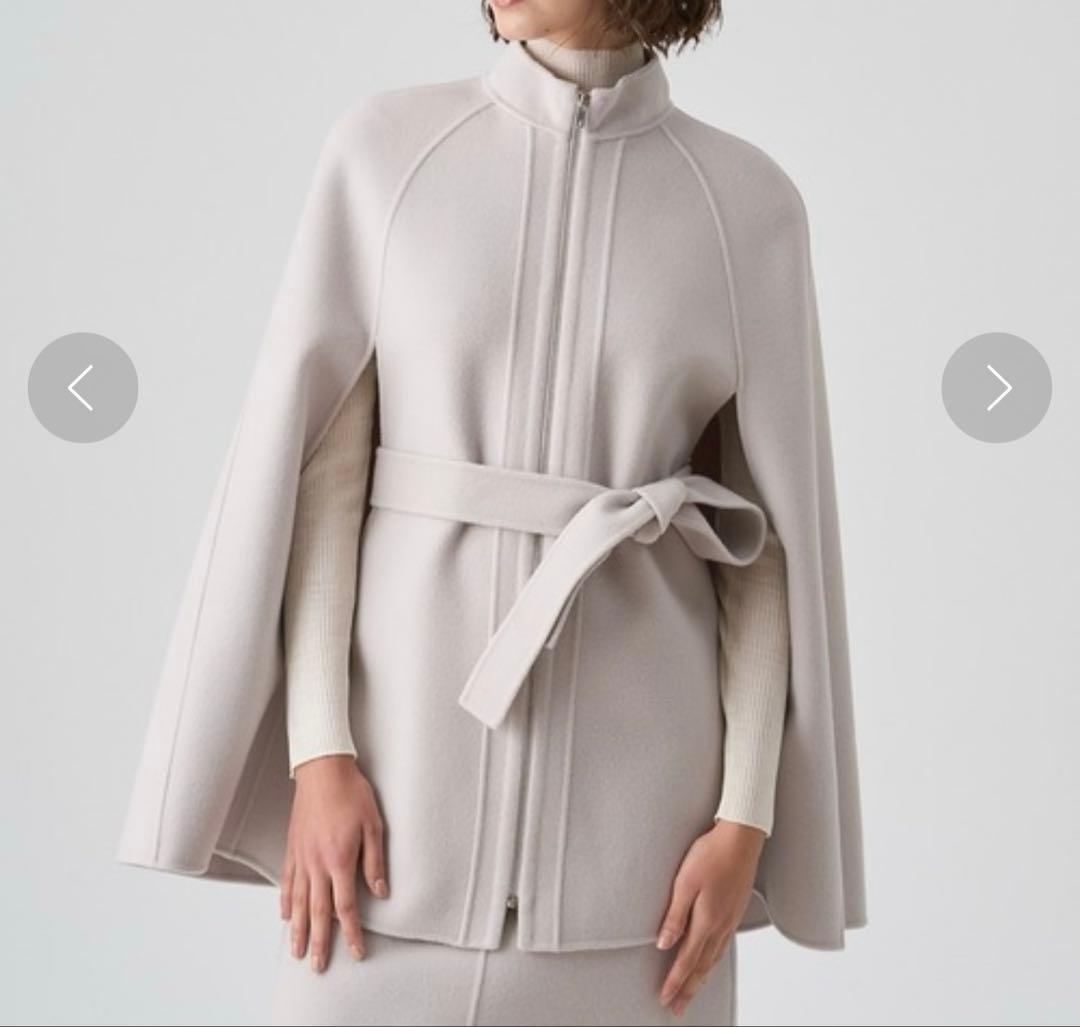 ANAYI 23AWシャルムビーバーミドルケープコート　ベージュ38