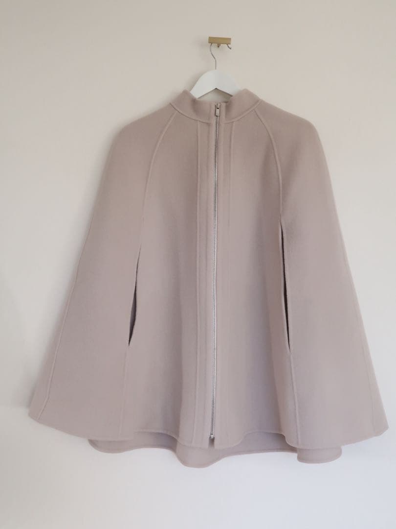 ANAYI 23AWシャルムビーバーミドルケープコート　ベージュ38