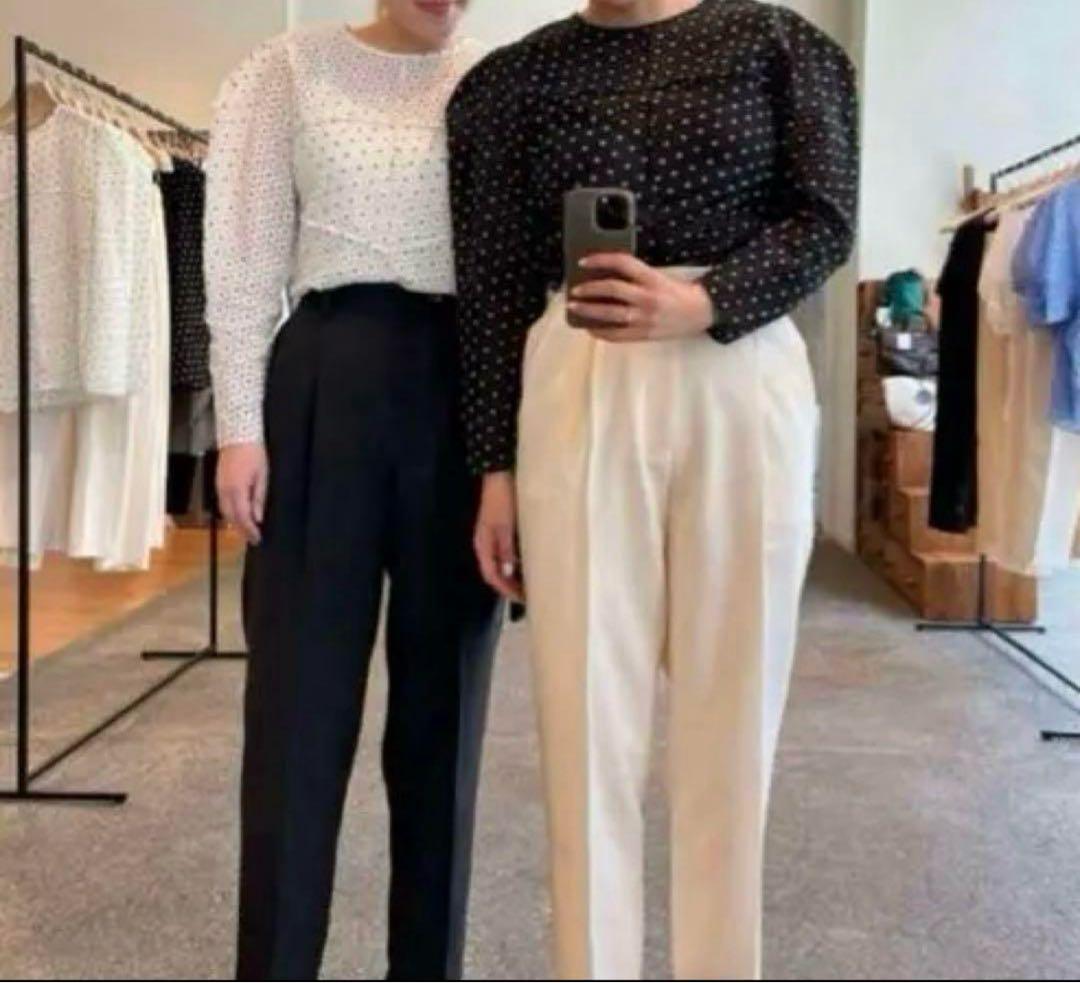 新品 未使用 OHGA オオガ テーパードタックパンツ M ブラック