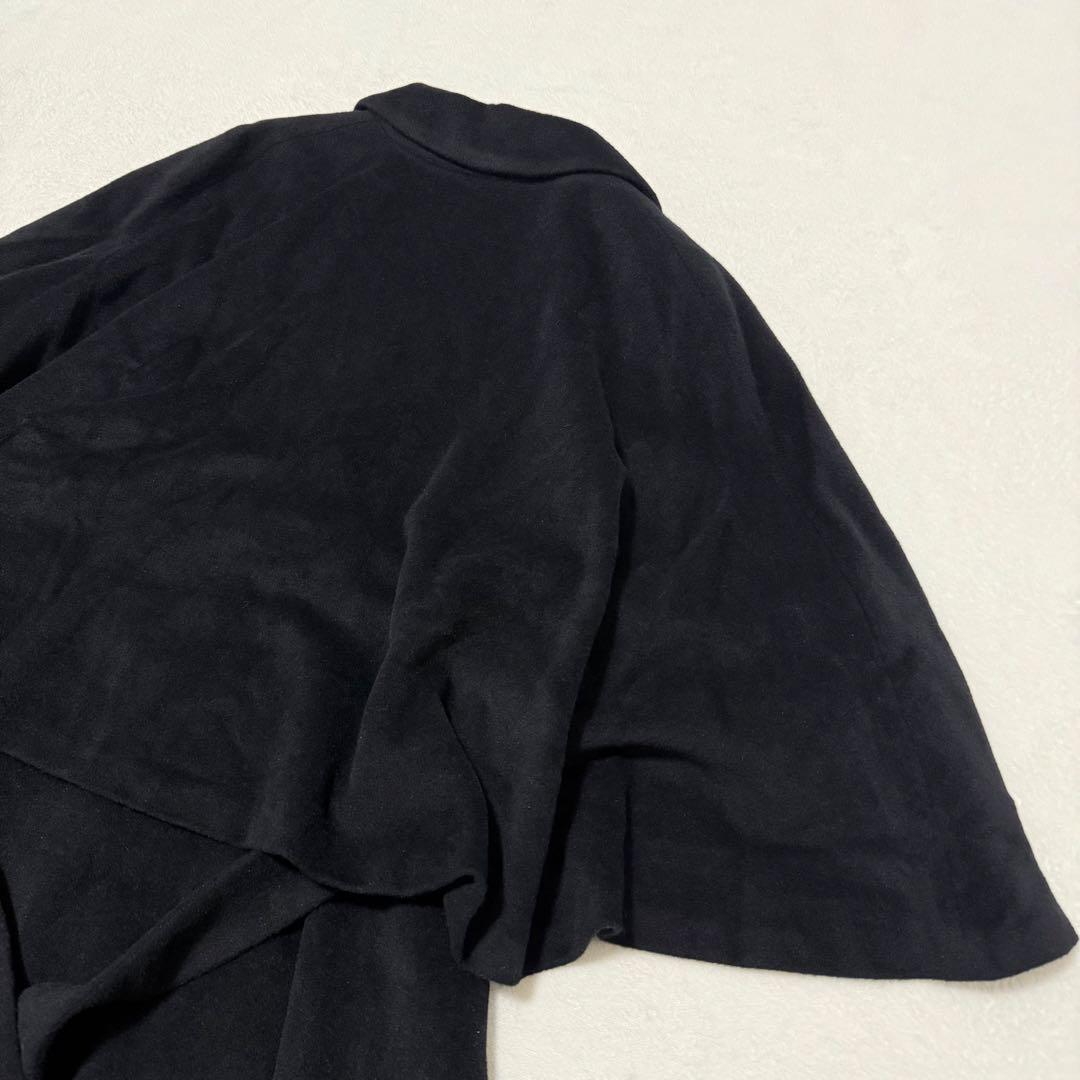 【Sybilla】シビラ　ポンチョ　ケープ　ロングコート　ブラック　アンゴラ混