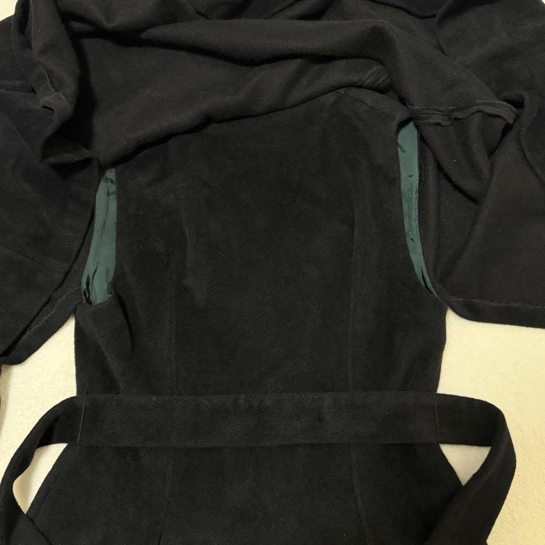 【Sybilla】シビラ　ポンチョ　ケープ　ロングコート　ブラック　アンゴラ混