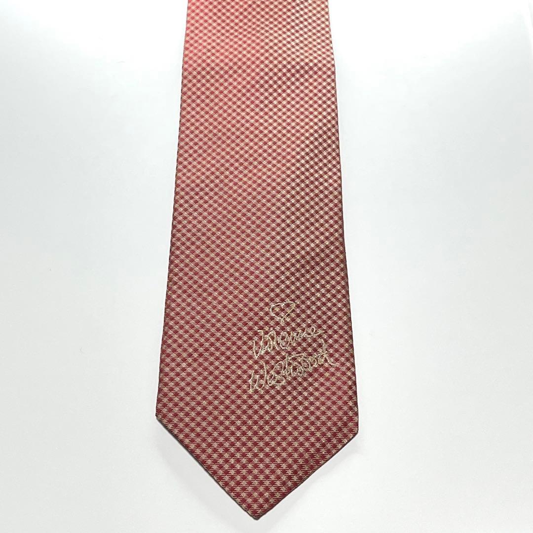 3263✨極美品✨ヴィヴィアンウエストウッド ネクタイ 総柄 ハート ロゴグラム