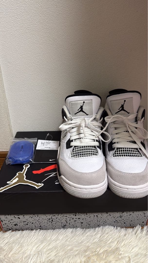 靴 Nike GS Air Jordan 4 \"Military Black\"