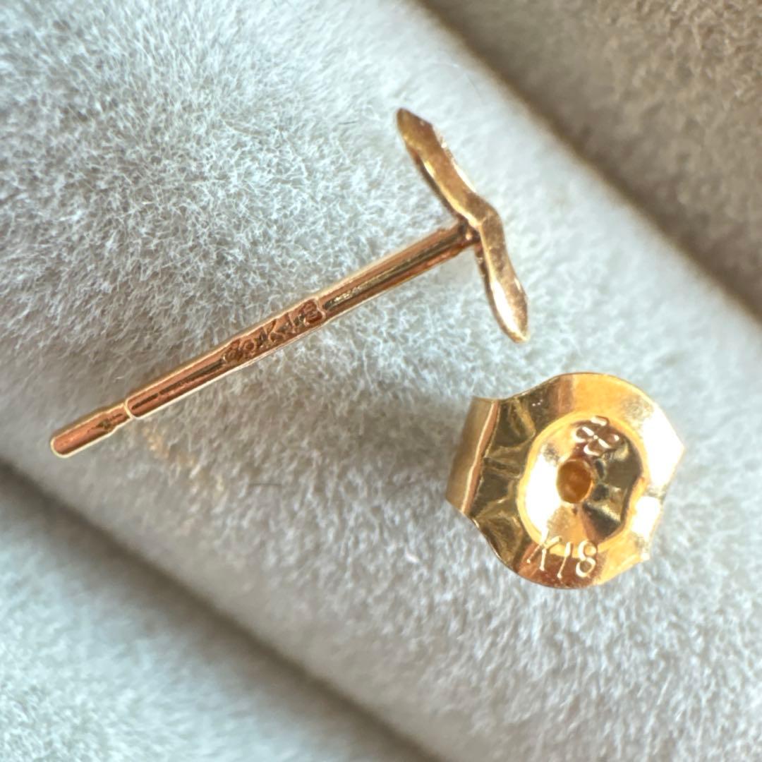 K18 ♡ ジュエリーマキ ハートピアス 刻印あり