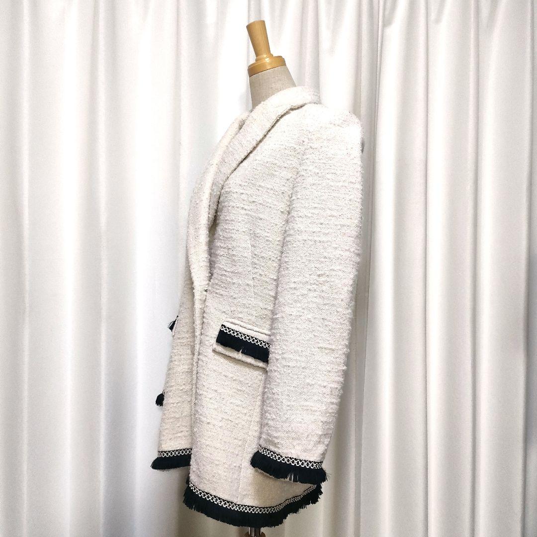 【美品】be Blumarine ブルマリン ツイードジャケット フリンジ