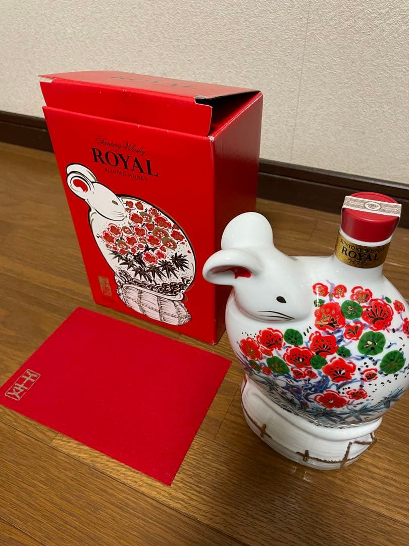 しょう【ウイスキー】サントリー ロイヤル ネズミ型陶器ボトル【2020年