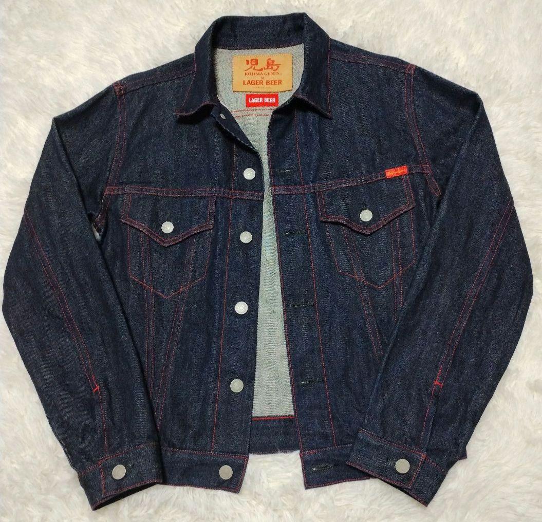 【美品】児島ジーンズ× ラガービール　コラボ　デニムジャケット　L