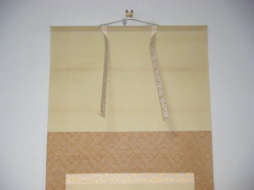 【真作】掛軸　小川朝陽　菊　聖画会　精密描写　共箱入　P46