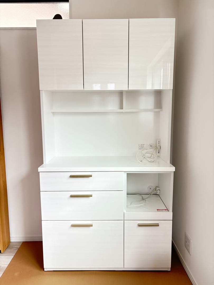 かじた　キッチンボード (ソレル 100KB WH) カップボード 食器棚