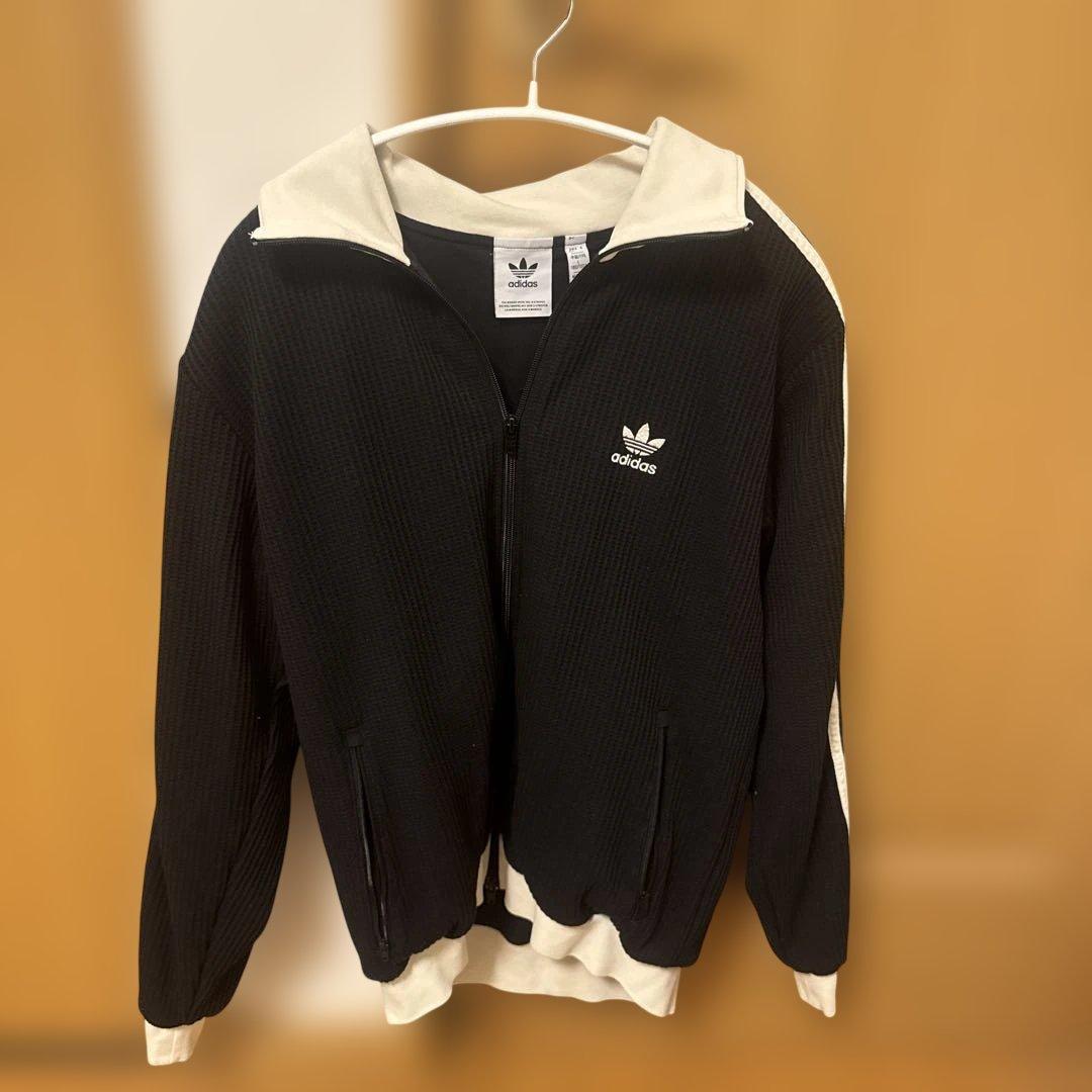 adidas ワッフルトラックジャケット 黒 XL