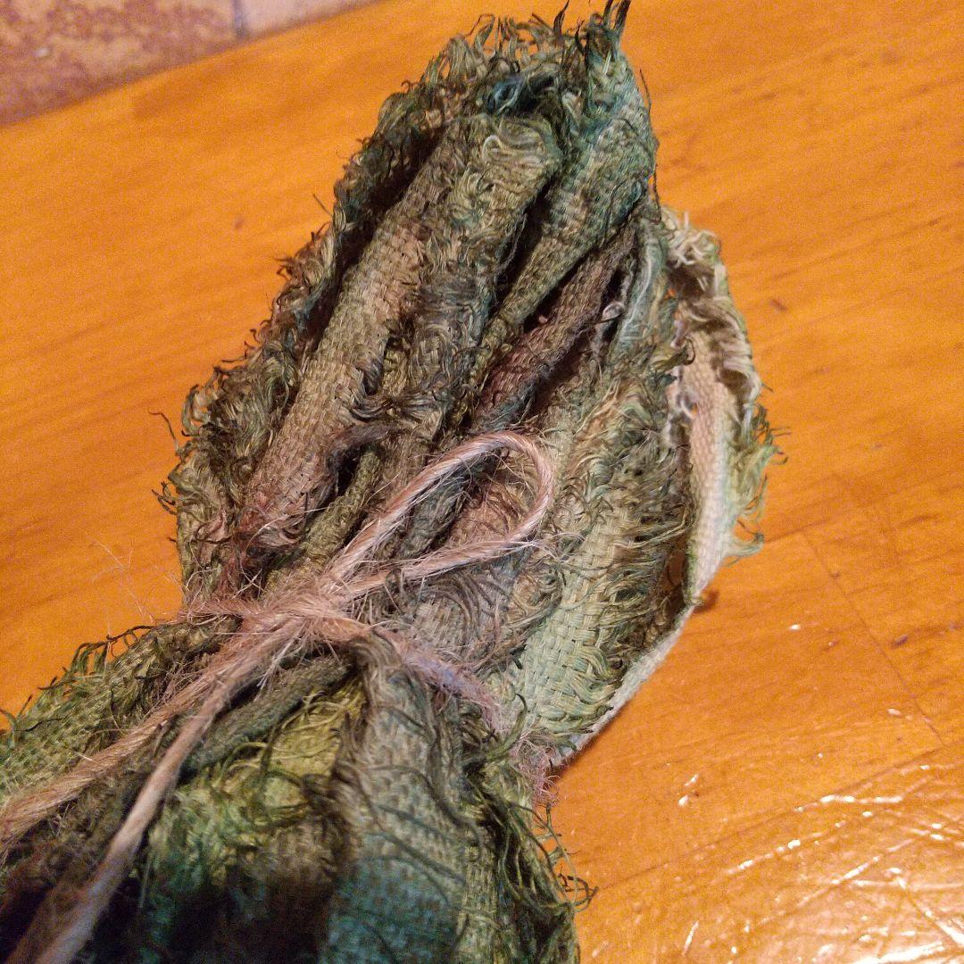 クユラ③ジャンクジャーナル素材。フリンジ生地耳手染め糸