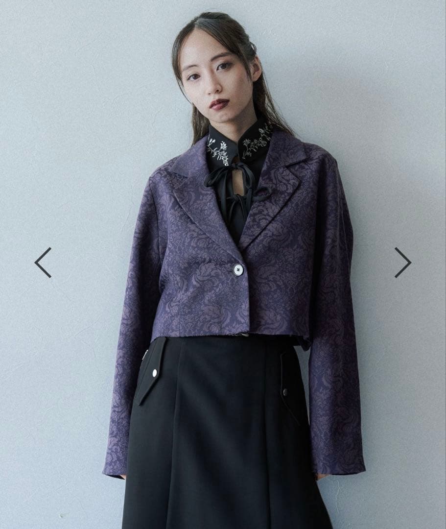 HARE vintageジャガード　ジャケット　紫　ショート丈