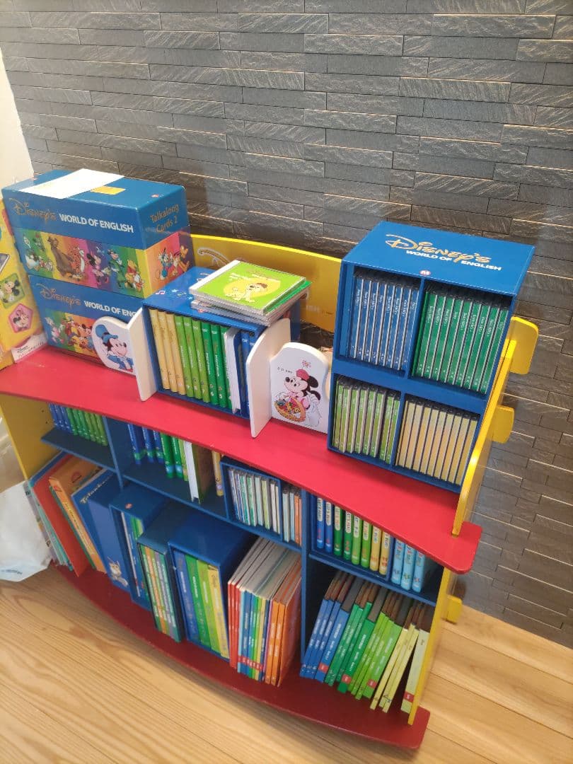 Disney 絵本ラック*英語学習教材セット