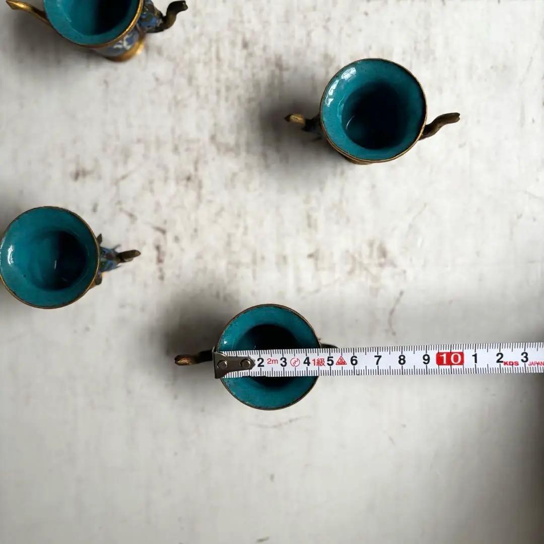 854 コレクション ヴィンテージ 七宝焼 ミニチュア 象のティーセット 景泰藍