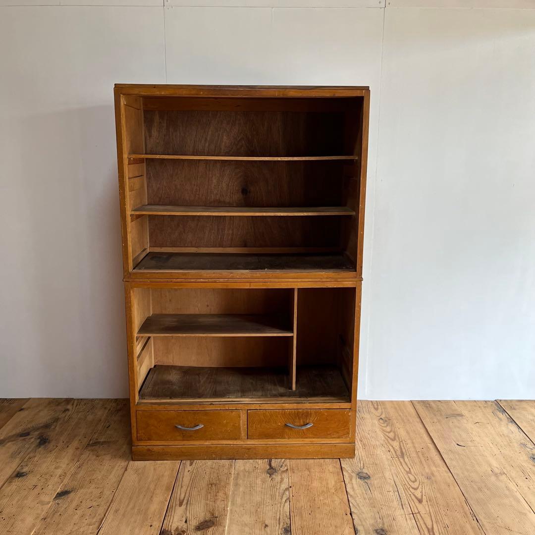 アンティーク オープンラック チェスト 本棚 食器棚 昭和レトロ z856