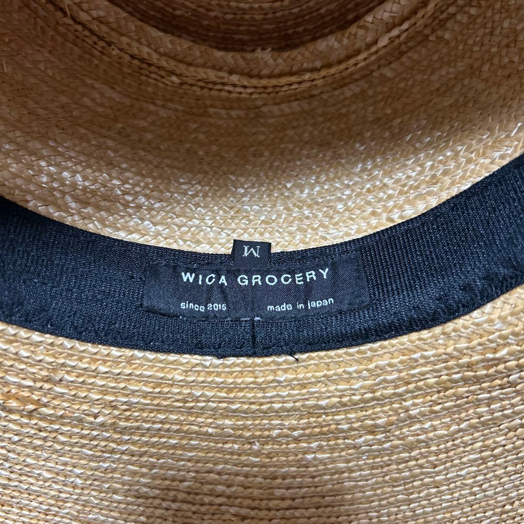 麦わら帽子 ベージュ ストローハットwicagrocery