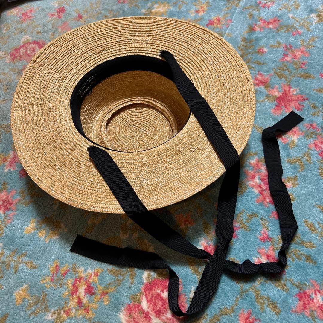 麦わら帽子 ベージュ ストローハットwicagrocery