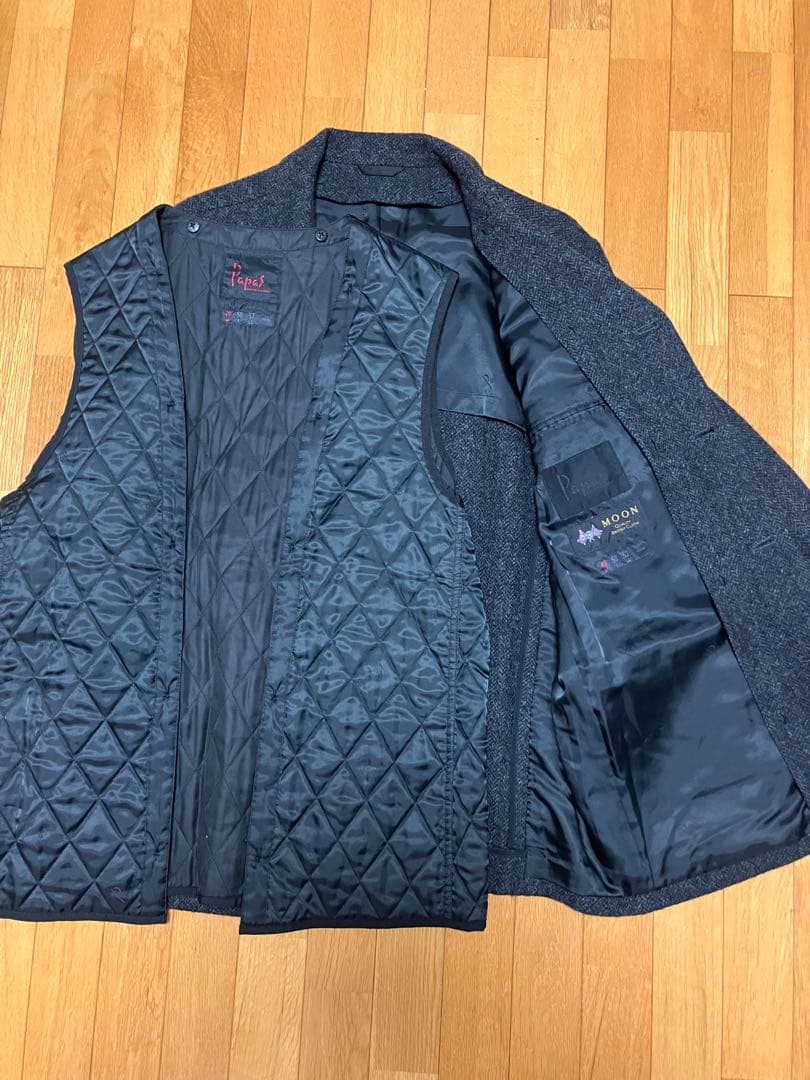 PAPAS パパスコート　ジャケット　　ショートコートMOON社最高級ウール素材