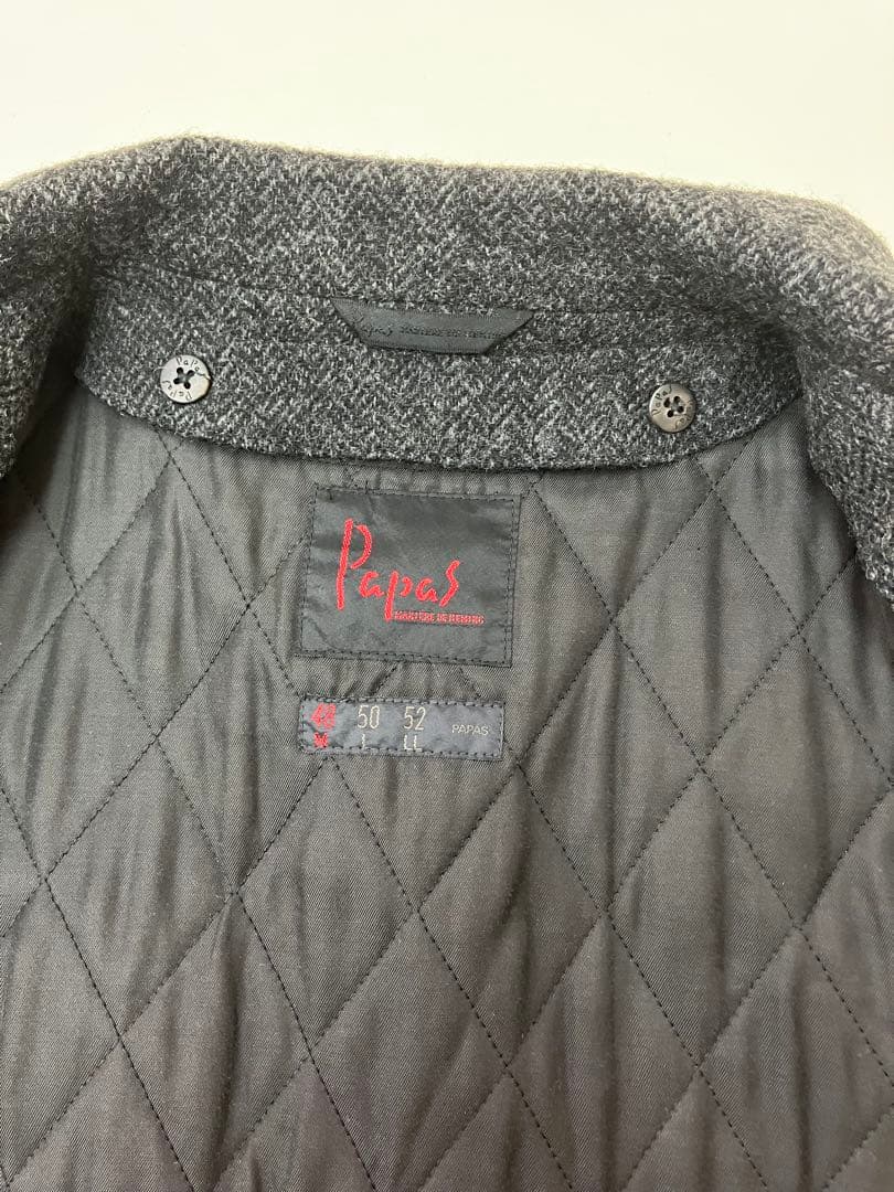 PAPAS パパスコート　ジャケット　　ショートコートMOON社最高級ウール素材