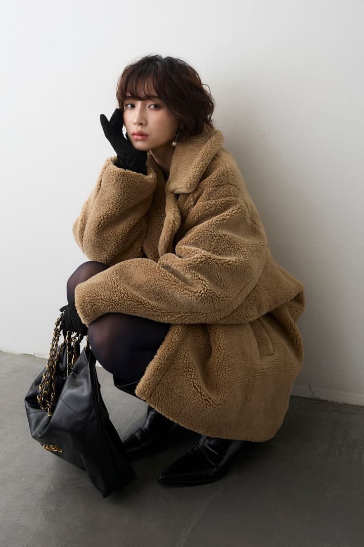 Frene　テディボアミディ丈コート　テディベア　　コート　フラーネ　アウター