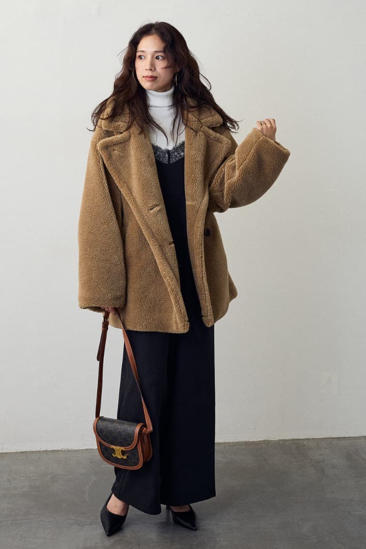 Frene　テディボアミディ丈コート　テディベア　　コート　フラーネ　アウター