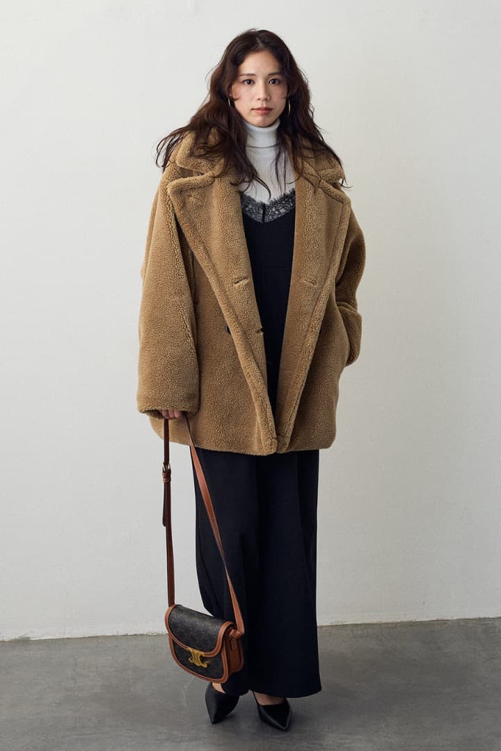 Frene　テディボアミディ丈コート　テディベア　　コート　フラーネ　アウター