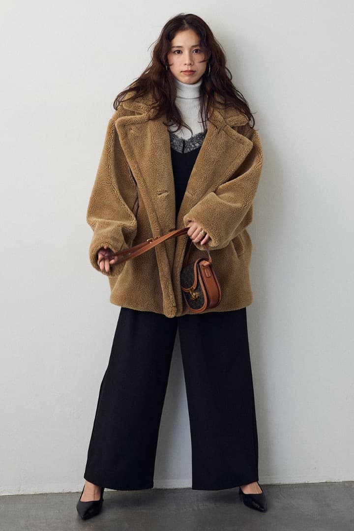 Frene　テディボアミディ丈コート　テディベア　　コート　フラーネ　アウター