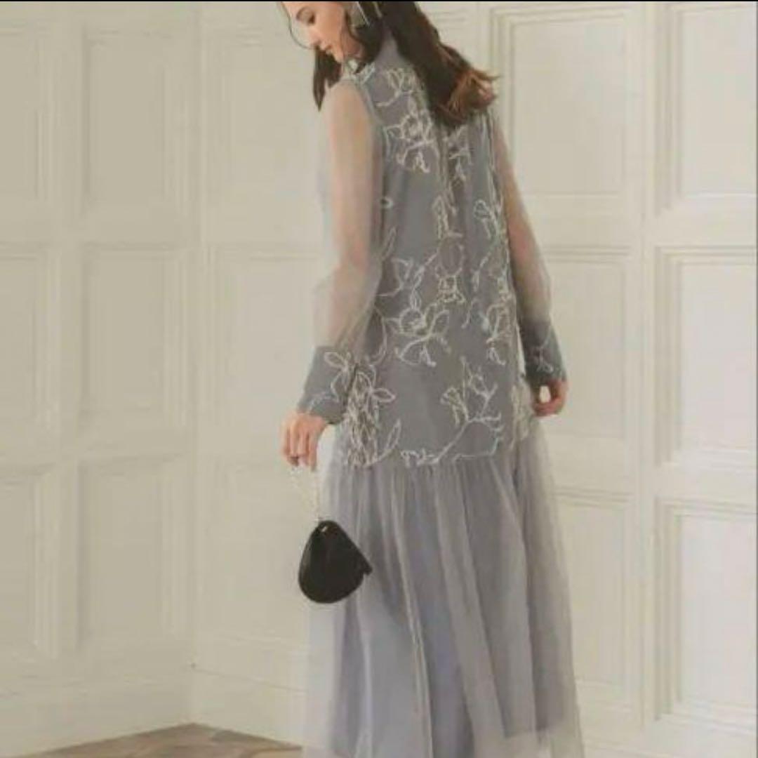 新品(訳あり)　フェザーフラワーチュールドレス 結婚式 パーティー　二次会