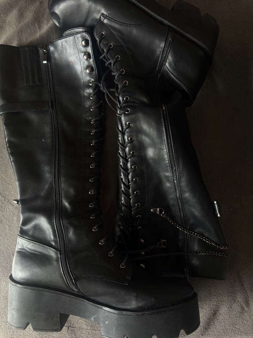 m*h様 厚底レザー ロングブーツ