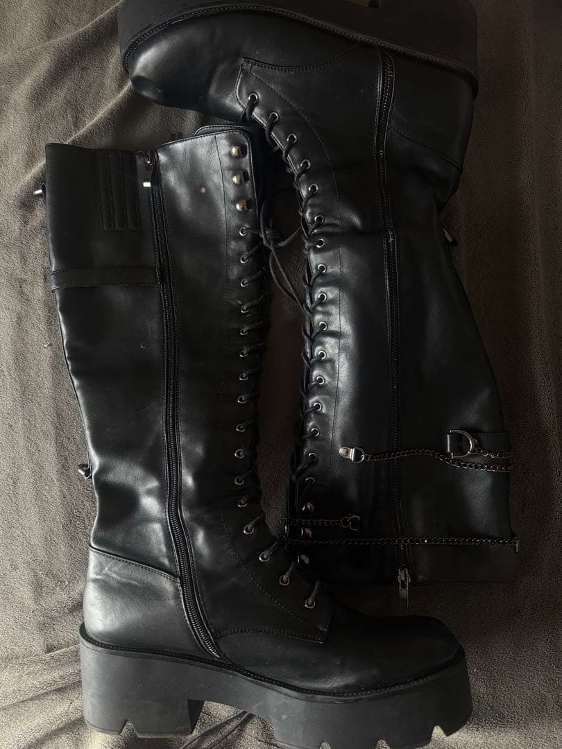 m*h様 厚底レザー ロングブーツ