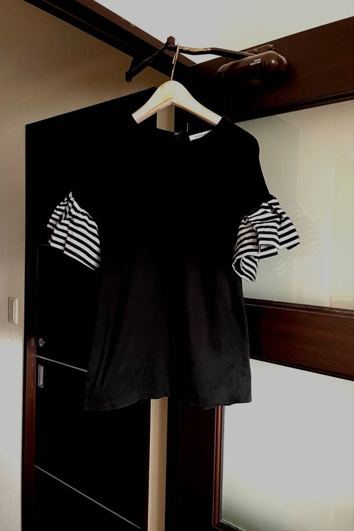 borders at balcony ギャザードスリーブTシャツ ブラック 38