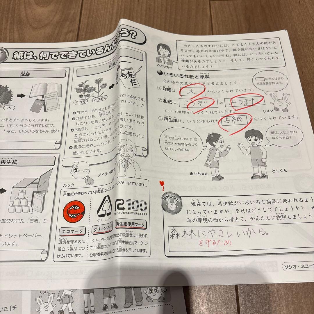 SAPIX 4年　理科・社会　Daily Sapix教材セット