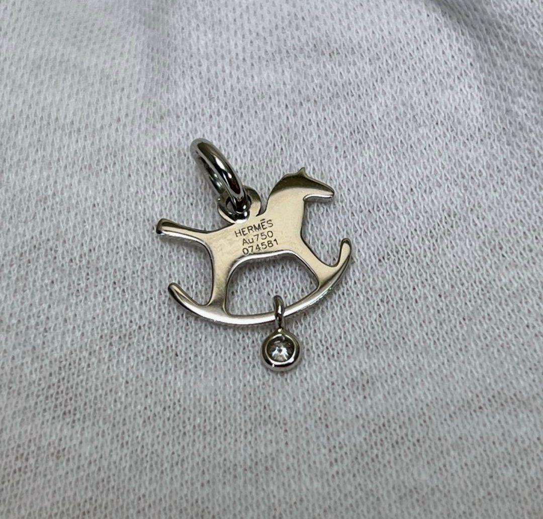 ❝極美品❞ エルメス ダダ ペンダント ネックレス ホワイトゴールド 1Pダイヤ