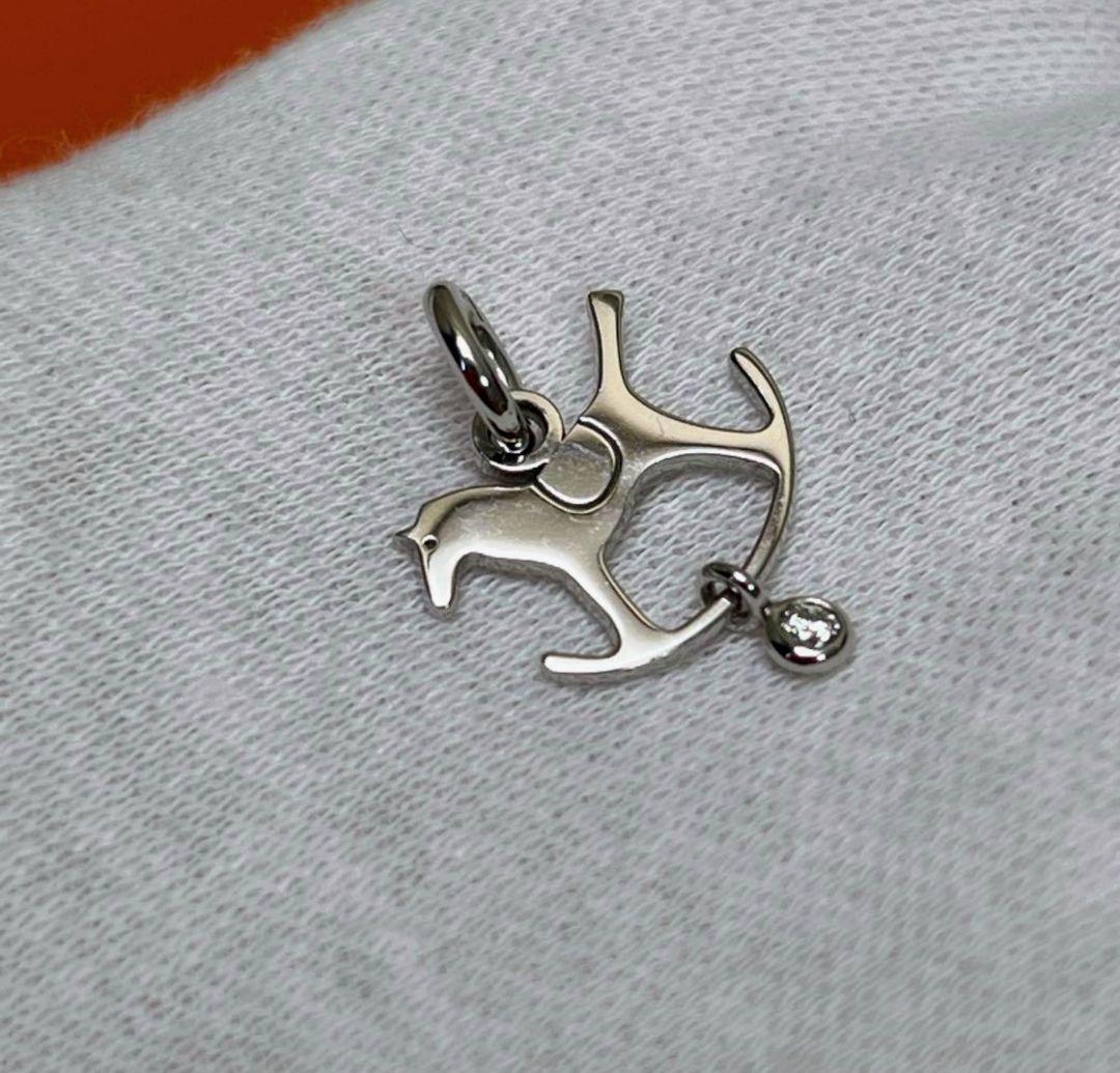 ❝極美品❞ エルメス ダダ ペンダント ネックレス ホワイトゴールド 1Pダイヤ