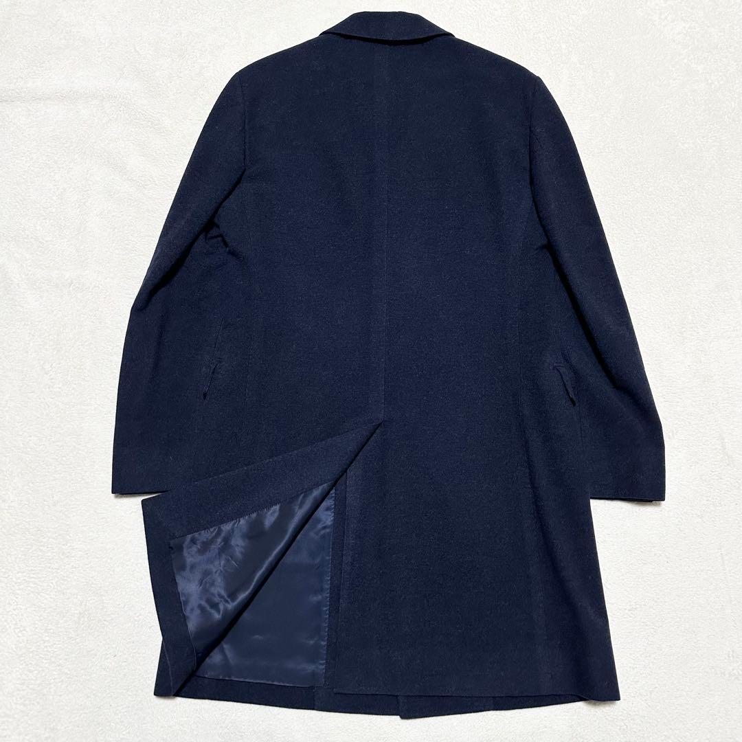 090 定価18万 極美品 トゥモローランド ゼニア カシミヤコート 濃紺