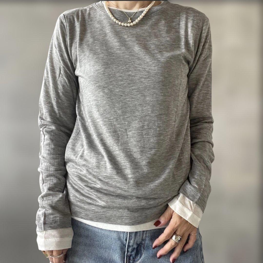 Galon de OHAO レイヤードセットプルオーバー　グレー