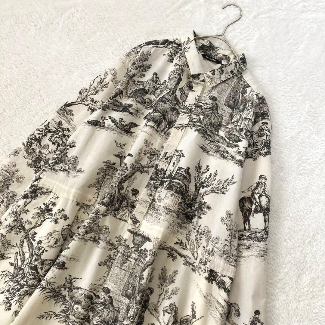 【ますみん】パドカレ プリントワンピース ナチュラル 36