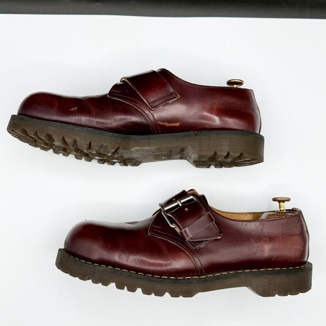 レア/UK9 ドクターマーチン イングランド製 スチールトゥ シングルモンク 茶