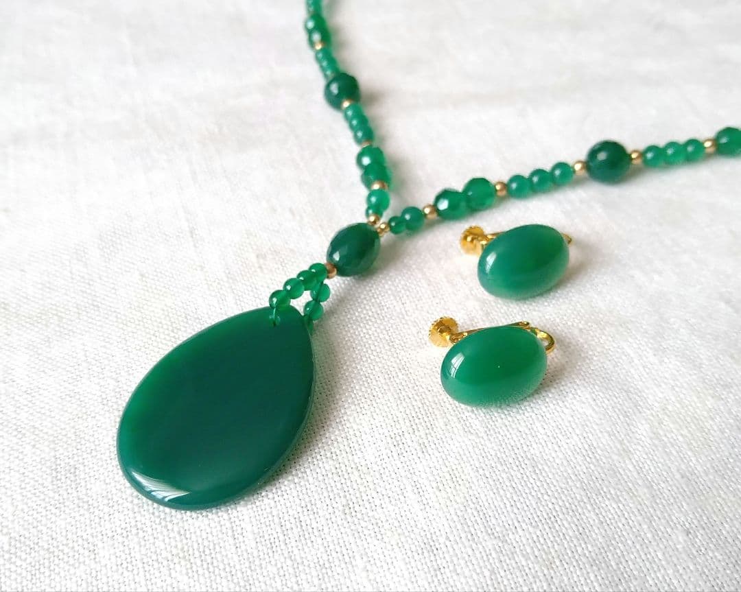 瑪瑙 ネックレス イヤリング セット