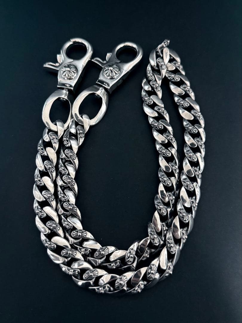 ウォレットチェーン ファンシー ダブルクリップ シルバー925 ネックレス