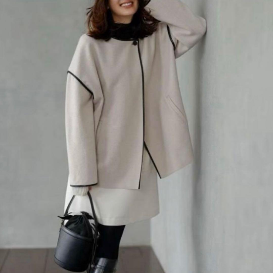 23区 コンプレストパイル ノーカラー アウター 32