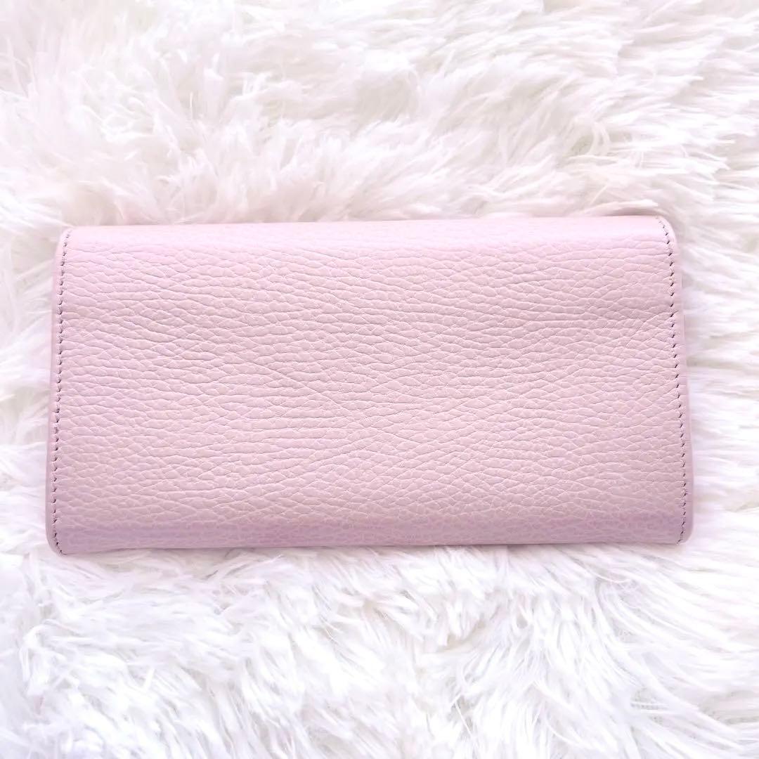極美品✨GUCCI グッチ GGマーモント 長財布 レザー ピンク ロゴ金具