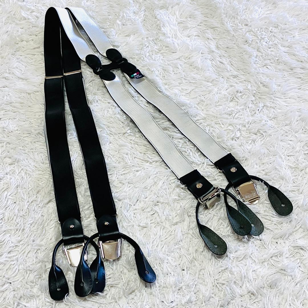 極美品 トゥモローランド サスペンダー 蝶ネクタイ イタリア製