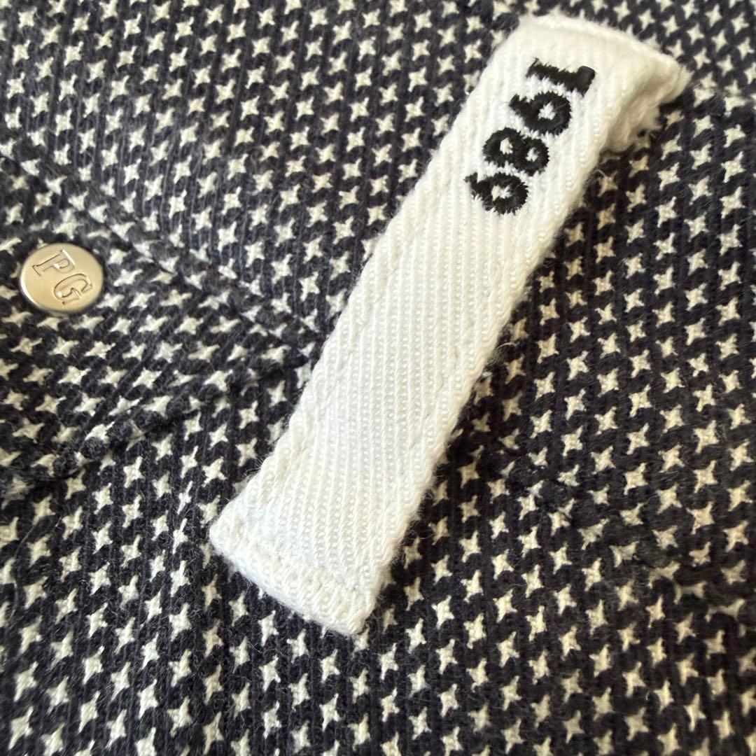 パーリーゲイツ　パンツ　総柄　グレー　M〜L相当　生地厚　コットン素材　白　4